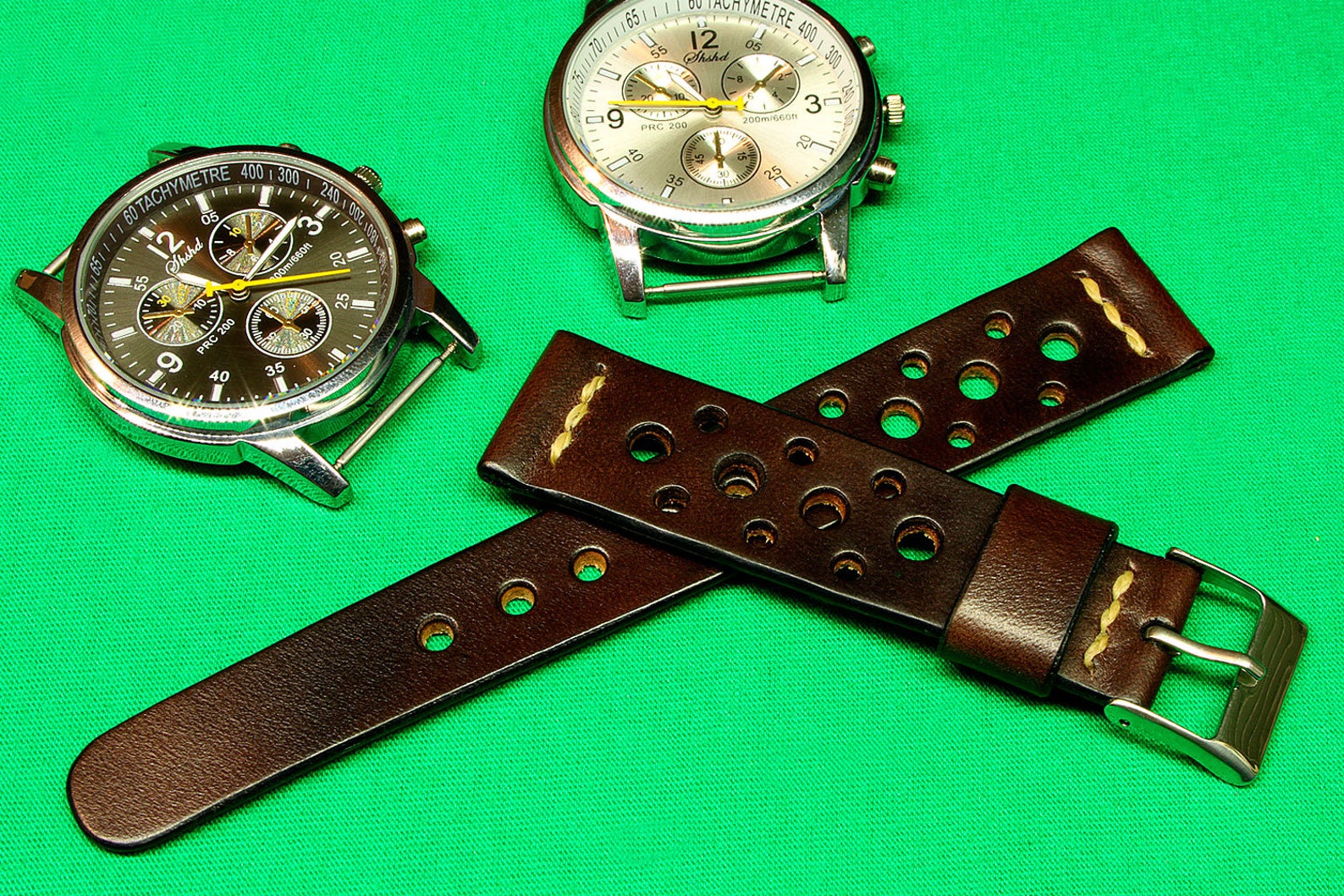 Handmade Leather Watch Strap Rally Watch Strap of Dark Brown Etsy