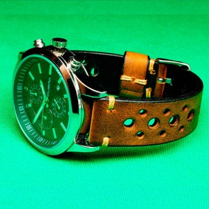 Handmade Leather Watch Strap Rally Watch Strap of Distressed Brown Leather 20mm 22mm 18mm 24mm 19mm 21mm Watch Strap Leather Watch Band, 120