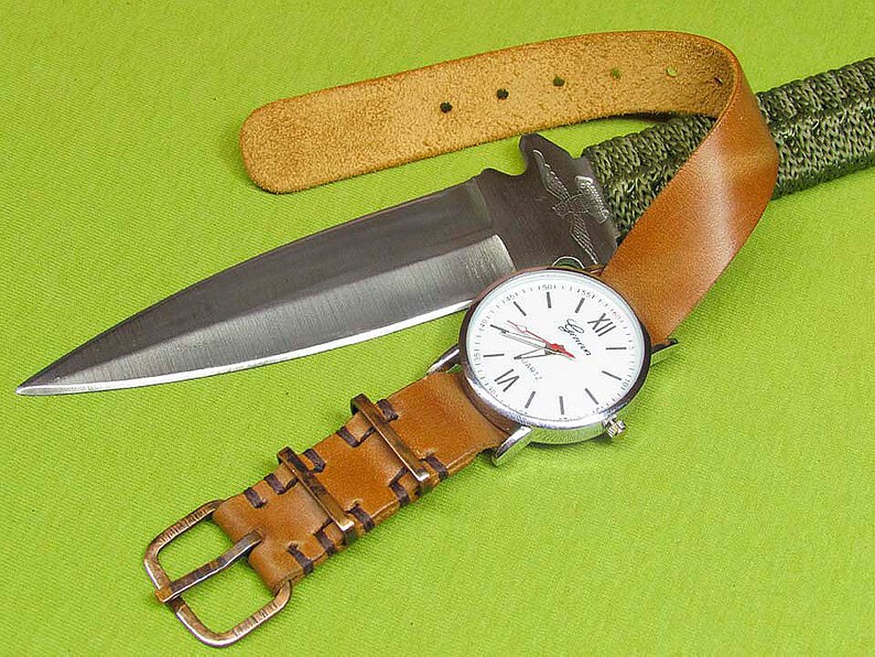 Handmade Watch Strap with Horween Dublin Leather Color Whiskey Etsy