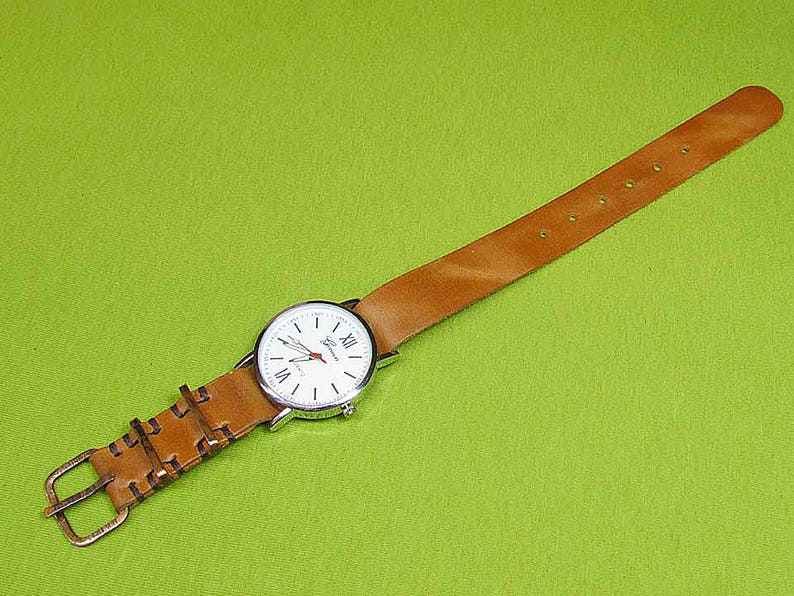 Handmade Watch Strap with Horween Dublin Leather Color Whiskey Etsy