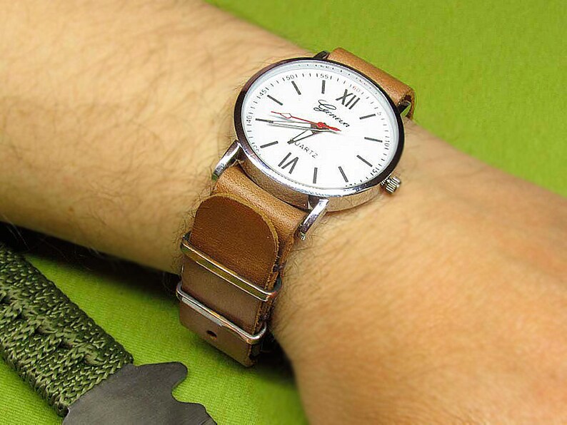 Handmade Watch Strap with Horween Dublin Leather Color Whiskey Etsy