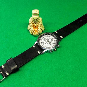Handmade Black Italian Leather Watch Strap 18mm, 20mm, 22mm, 24mm, Watch Strap, Watch Strap Leather, Watch band, Leather Watch Strap,021