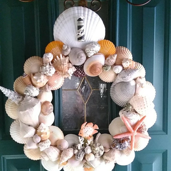 Another Day in Paradise--Summer Beach-themed Seashell Wreath!