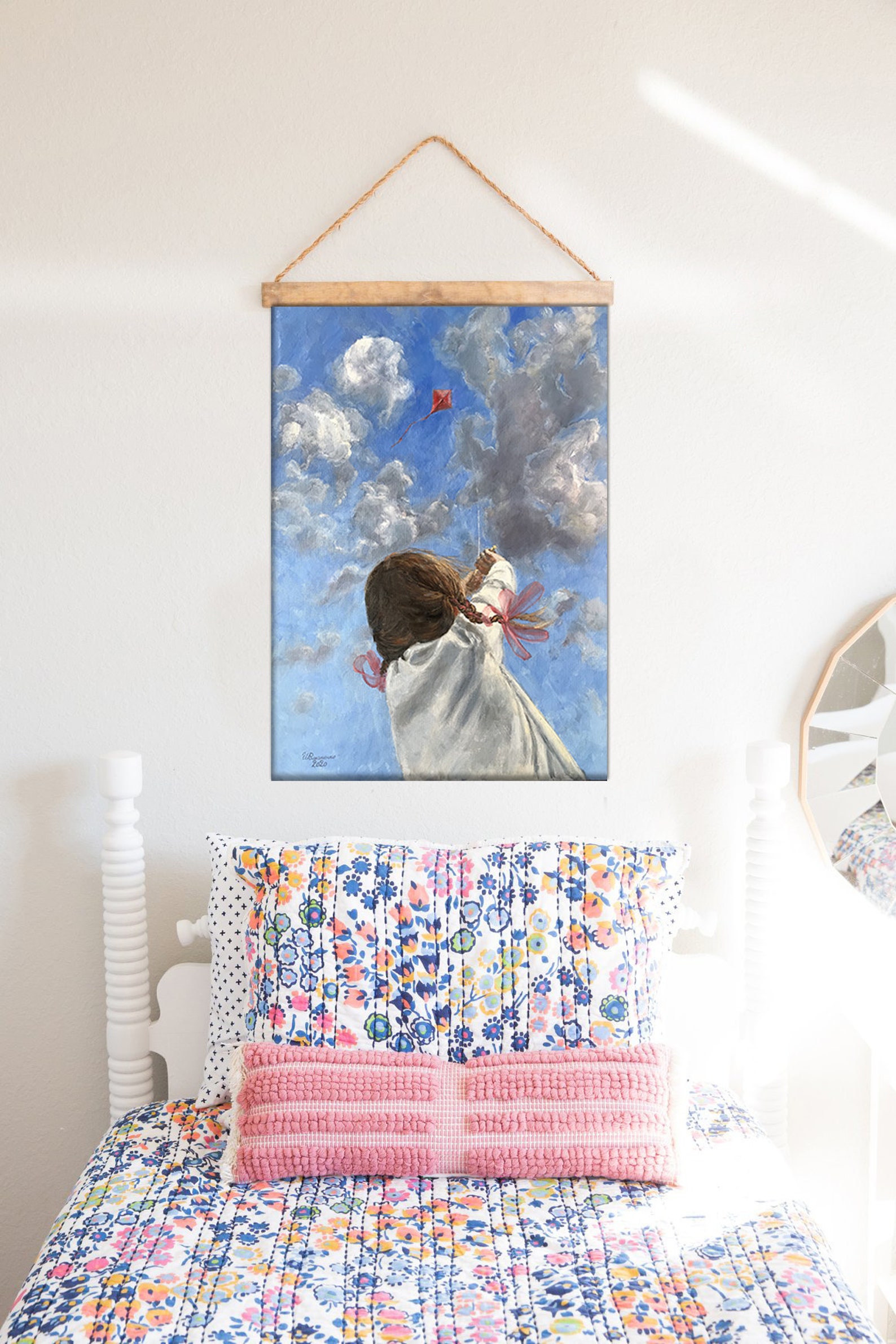 Little girl painting on canvas girly art printgift little Etsy