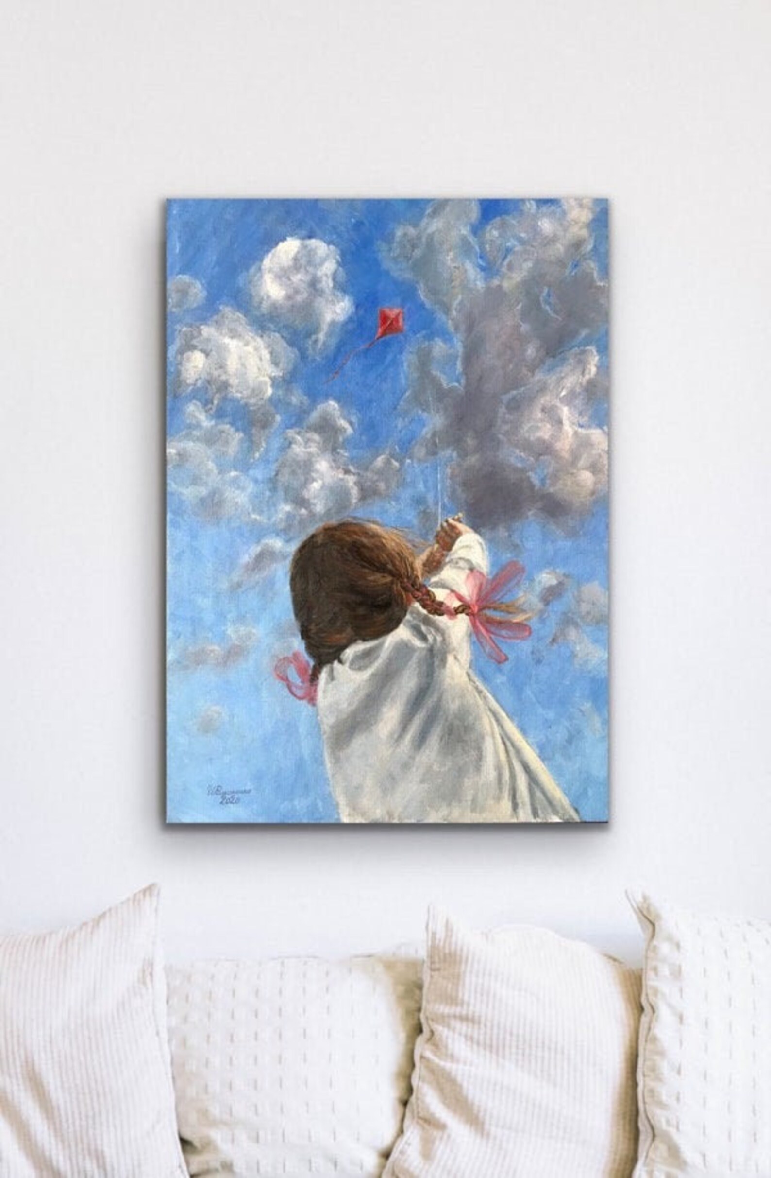 Little girl painting on canvas girly art printgift little Etsy