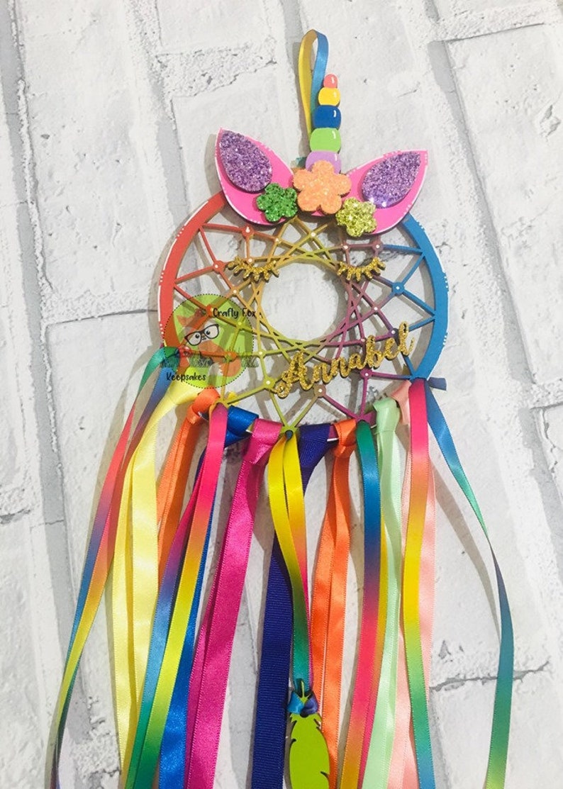 Personalised Wooden Unicorn Dream Catcher Birthday Gift Etsy
