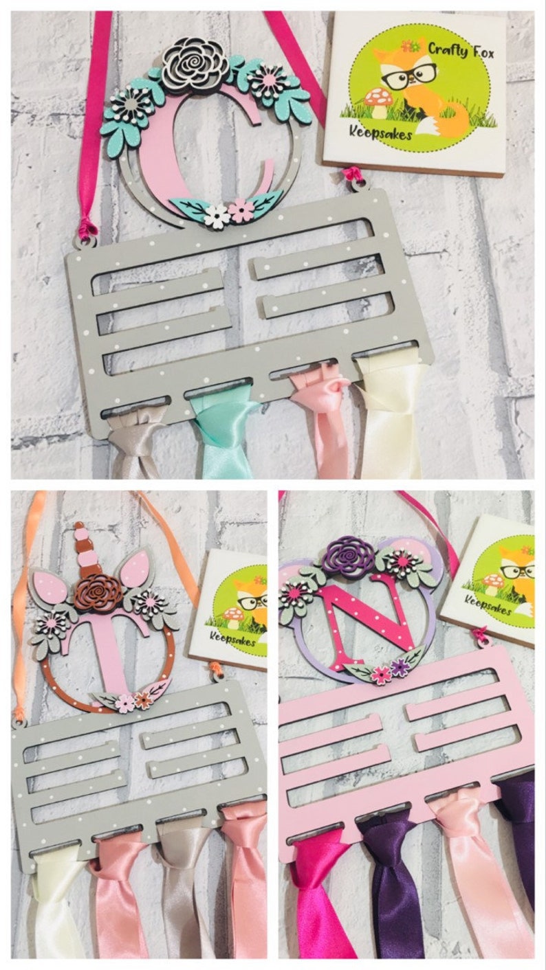 Handmade Personalised Flower Bow Holder Gift Hair Etsy UK