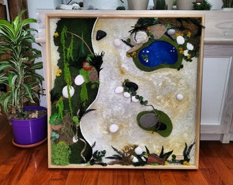 Flower arrangement~zen garden ~wall art~Tableau vegetal~wall decoration~moos wall art~panneau pour mariage~moos art