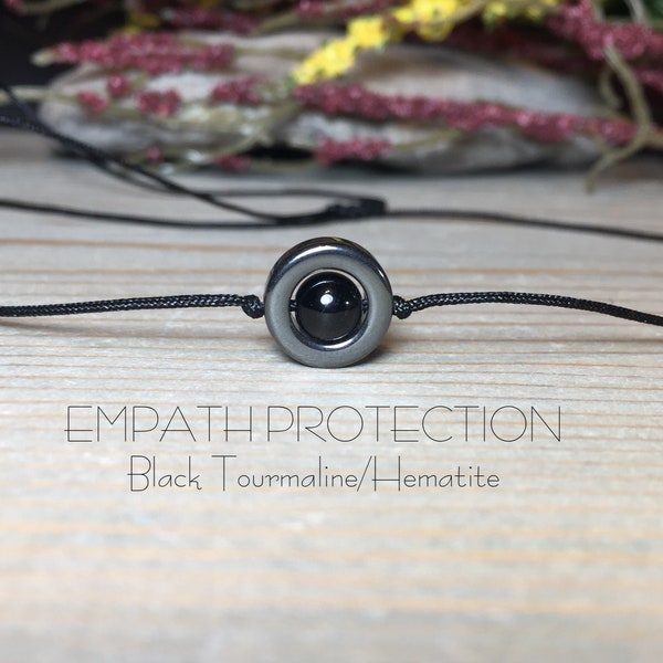 Kids/Adult Empath Protection Necklace, Black Tourmaline Necklace, 13"-27" Necklace, Hematite Necklace, Empath Protection Necklace, Balance