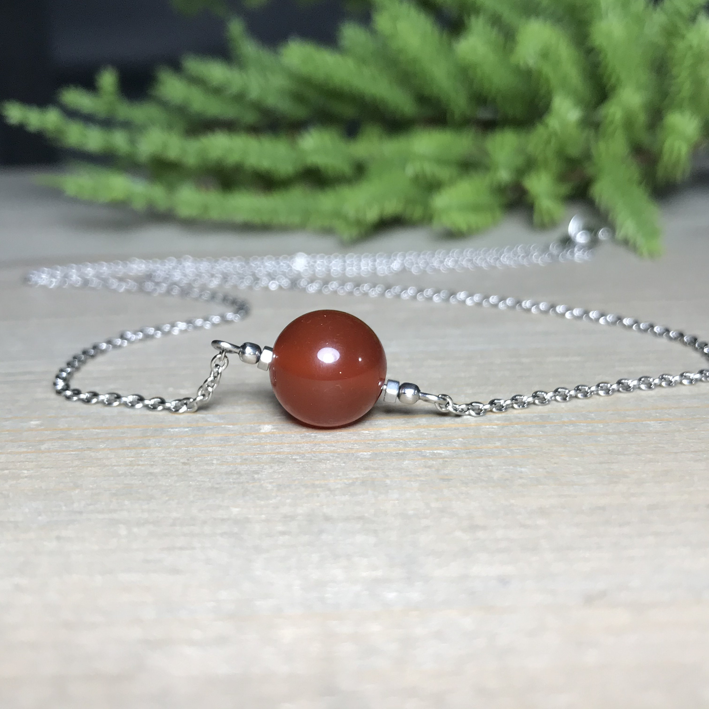 [韓国の人気ジュエリー] 925 silver. Carnelian necklace (10mm) Amazon.com: Carnelian Necklace 925 Sterling Silver 10mm
