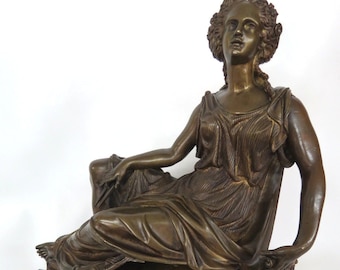 French Bronze Early 1900s Woman Figure Statue Sculpture 9212A