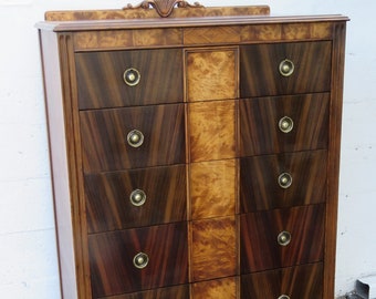 Sligh 1920s Art Deco Tall Chest of Drawers 5411 SHIPPING NOT INCLUDED Please ask for shipping quote
