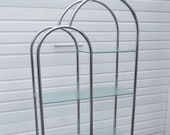 Hollywood Regency Chrome and Glass Display Shelving Etagere 2957 SHIPPING NOT INCLUDED Please ask for shipping quote