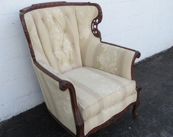 French Hand Carved Tall Large Living Bed Room Side Accent Accent Chair 3893n SHIPPING NOT INCLUDED Please ask for shipping quote