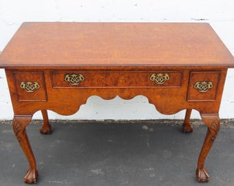 Early 1900s Ball and Claw Feet Burlwood Writing Office Desk 6392 SHIPPING NOT INCLUDED Please ask for shipping quote