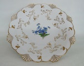 Meissen K226 Hand Painted Blue Flowers Gold Trim German Porcelain Plate 1692B
