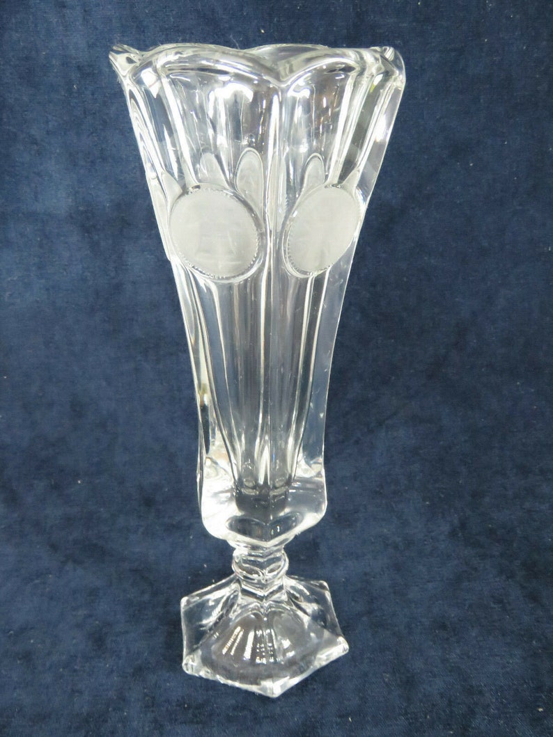 Fostoria Coin Glass Clear Scalloped Bud Vase 514B Etsy