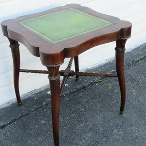 Flame Mahogany Leather Top Side End Table 9748 - SHIPPING NOT INCLUDED - Please ask for shipping quote