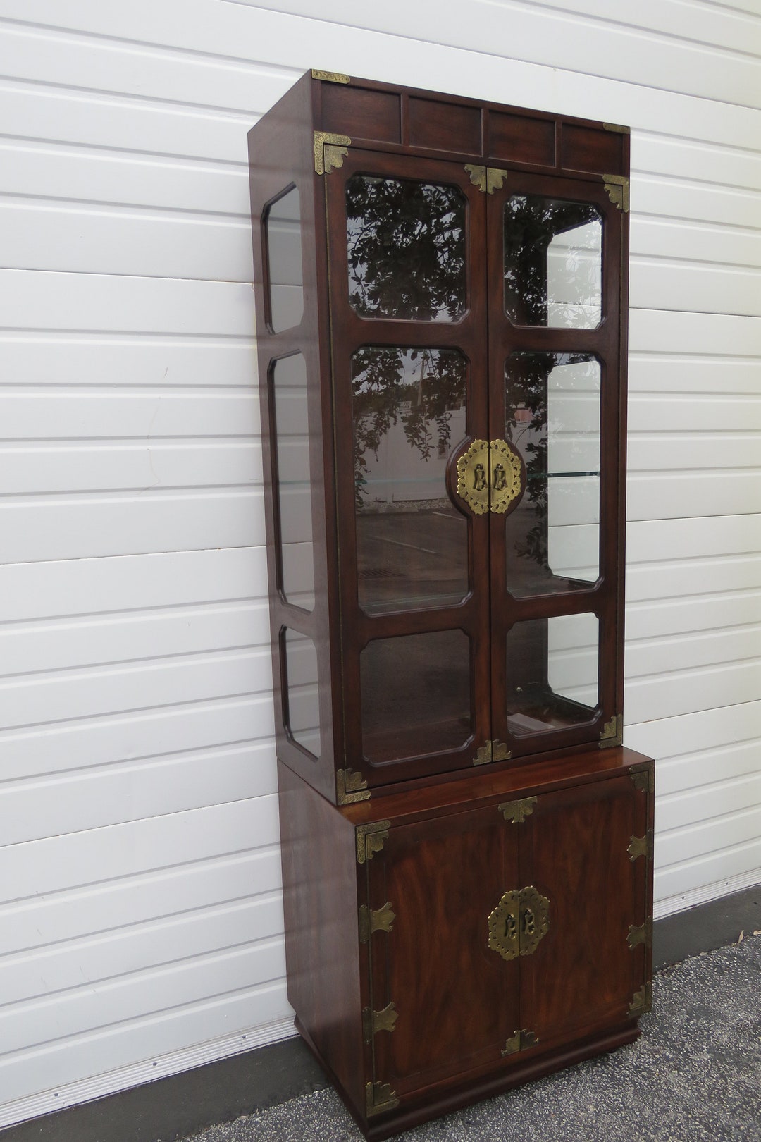 Hollywood Regency Asian Style Tall Narrow China Display Cabinet 5249 ...