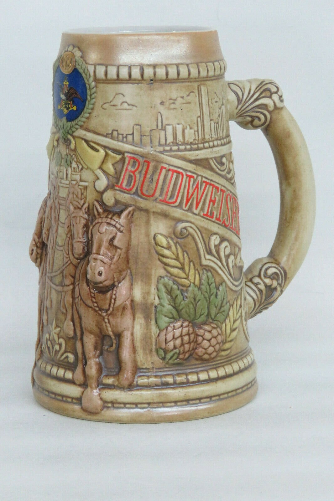 Budweiser Chicago Skyline 1980 Ceramarte Brazil Beer Mug