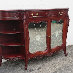 Mahogany Buffet Server Sideboard Credenza with Bookcase Display Shelves 5009 SHIPPING NOT INCLUDED Please ask for shipping quote