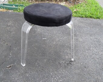 Acrylicone Mid Century Modern Vintage Lucite Vanity Stool 3003 SHIPPING NOT INCLUDED Please ask for shipping quote