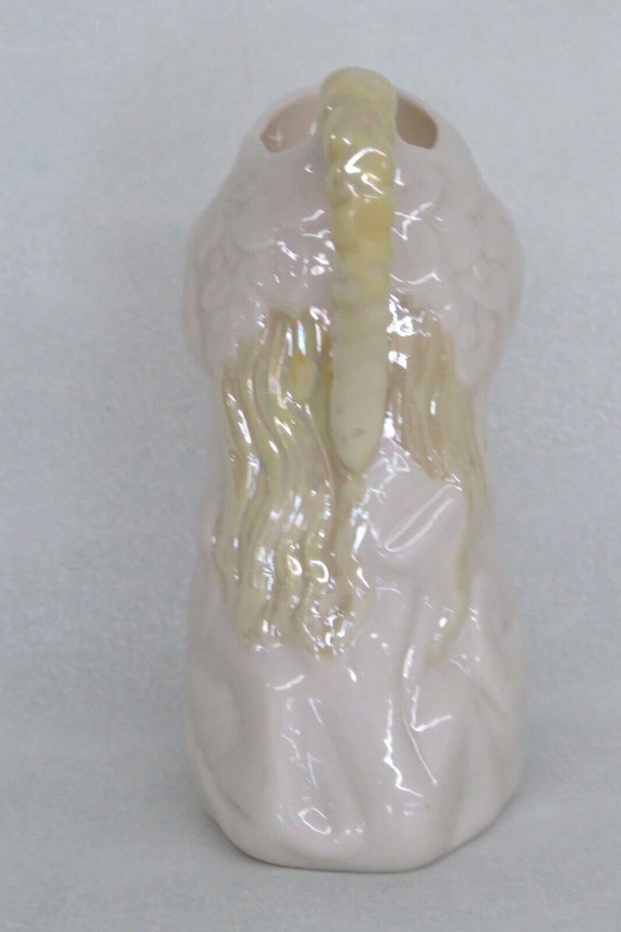 Belleek Ireland Yellow Luster Maiden Girl Figural Pitcher