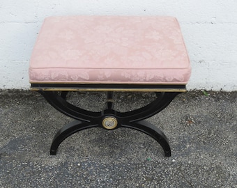 Hollywood Regency Painted Vanity Ottoman Footstool 6124