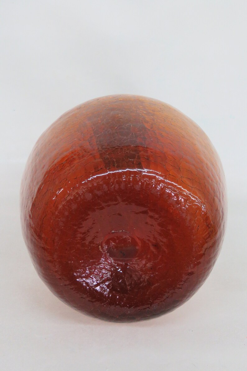 Amber Crackle Glass Extra Large Bottle Vase 2484B Etsy