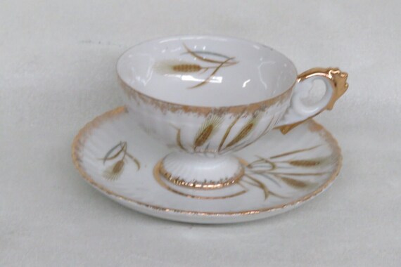 FINE PORCELAIN 陶器　3点セット MZ Czechoslovakia Fine Porcelain Cups With Saucers; Vintage