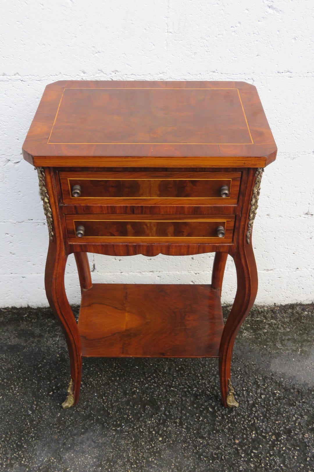French Inlay Tall Nightstand Side End Bedside Table Commode 5708 - Etsy