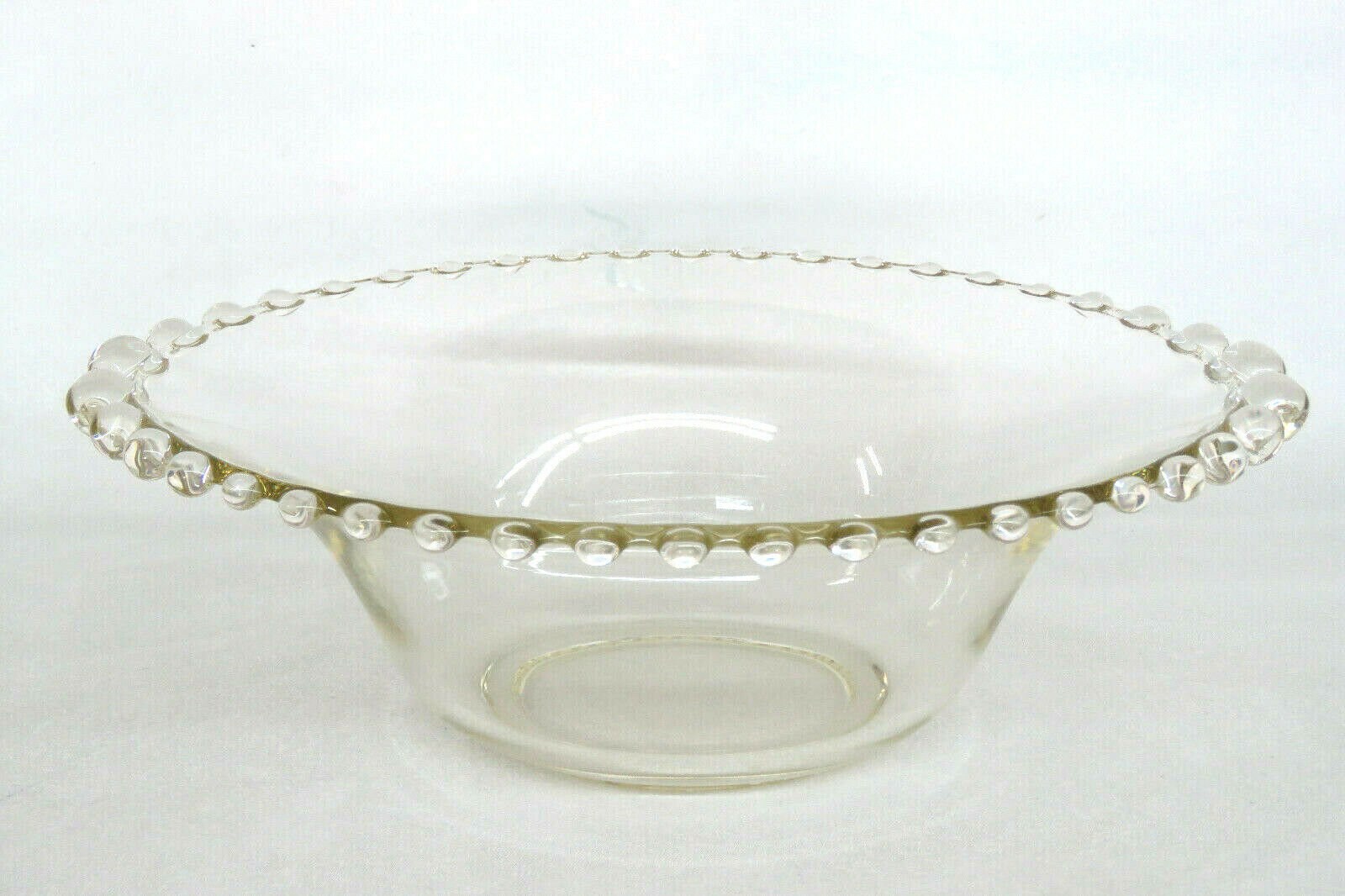 Imperial Candlewick Style Clear Glass Beaded Edge Salad Bowl Etsy
