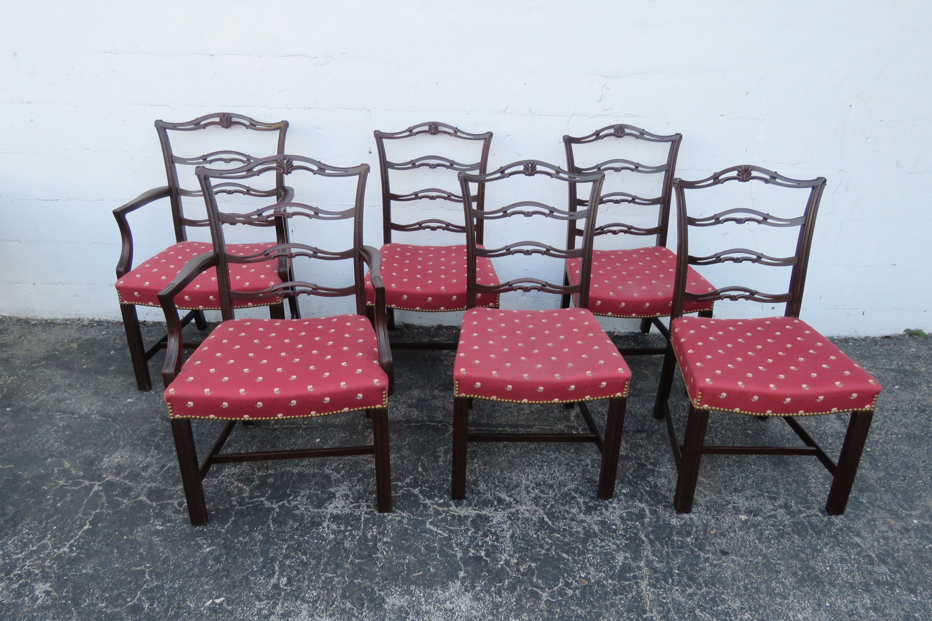 1940s Solid Mahogany Dining Chairs Set of Six 3983 SHIPPING NOT