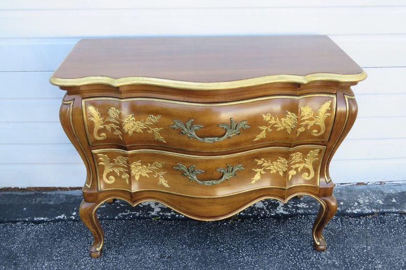 French Bombay Dresser Commode With Gold Leaf by John Etsy