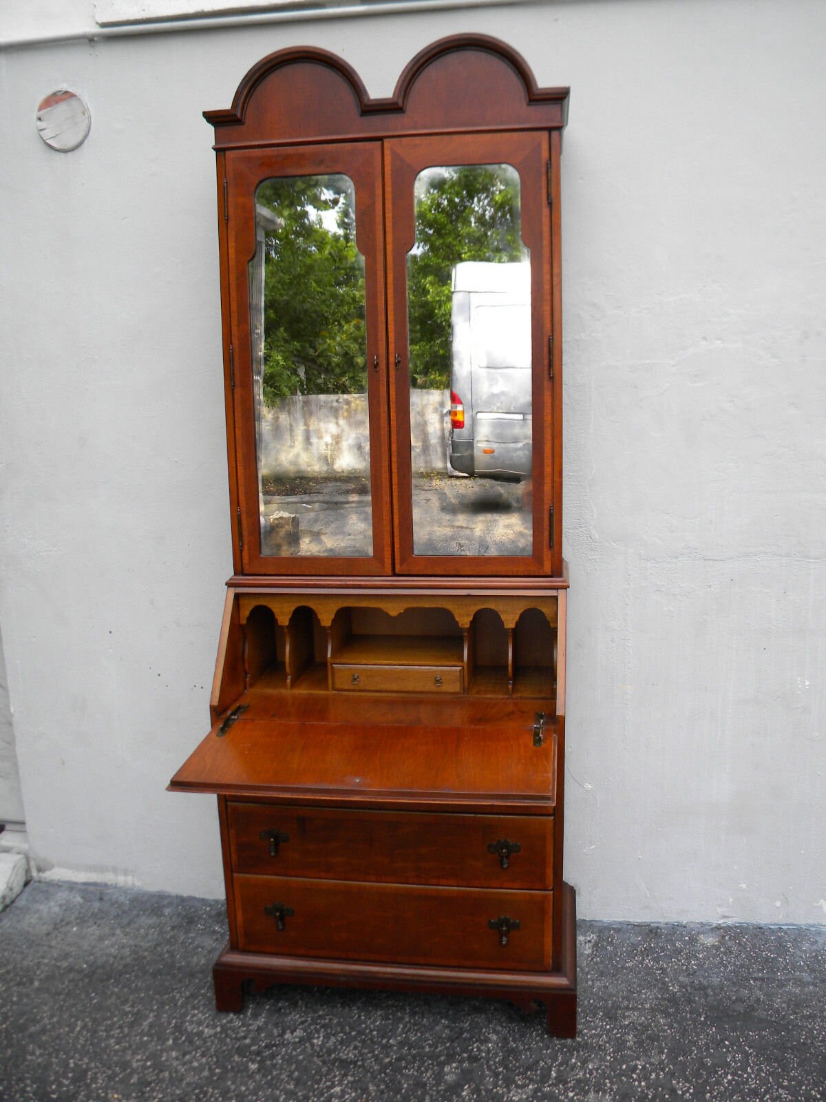 Hollywood Regency Mid Century Tall Secretary Desk by Thomasville