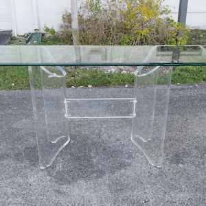 Mid Century Modern Lucite Glass Top Console Table 3599 SHIPPING NOT INCLUDED Please ask for shipping quote