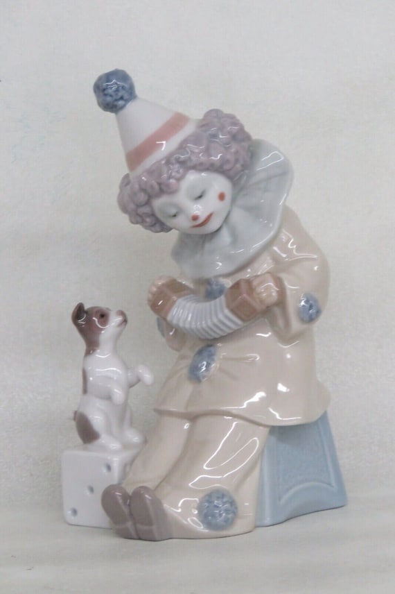 Lladro Clown with Accordion and Dog 5279 Porcelain Figurine