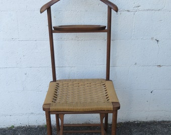 Folding Chair Vintage Valet Stand With Seat Mid Century Italian