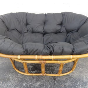 Hollywood Regency Rattan Double Papasan Chair Frame and Cushion 5871 SHIPPING NOT INCLUDED - Please ask us for shipping quote