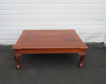 Flame Mahogany Ball and Claw Feet Vintage Coffee Table by Ethan Allen 9417 SHIPPING NOT INCLUDED Please ask for shipping quote