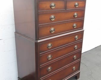1940s Mahogany Tall Chest of Drawers 6442 SHIPPING NOT INCLUDED Please ask for shipping quote