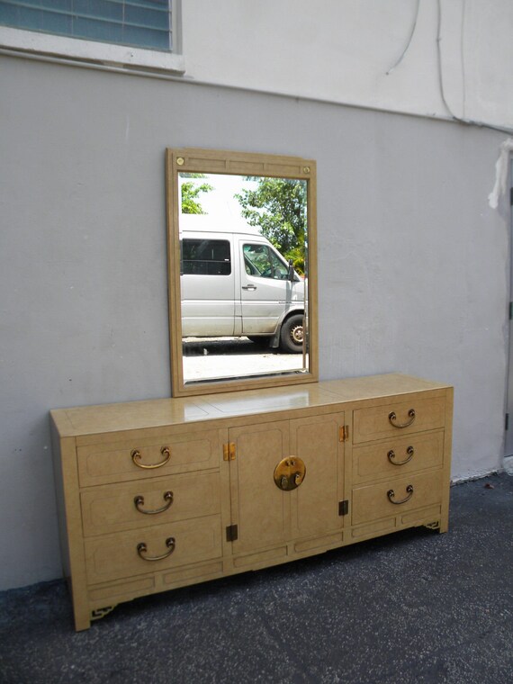 Hollywood Regency Distress Painted Dresser And Mirror Tv Etsy