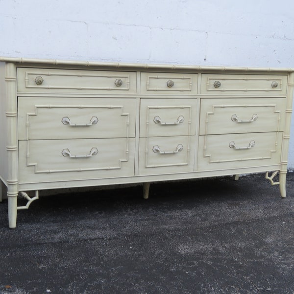 Thomasville Hollywood Regency Painted Faux Bamboo Long Dresser 5308 SHIPPING NOT INCLUDED Please ask for shipping quote