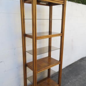 Hollywood Regency Bamboo Rattan Glass Shelving Display Cabinet Bookshelf Bookcase 5830 SHIPPING NOT INCLUDED Please ask for shipping quote