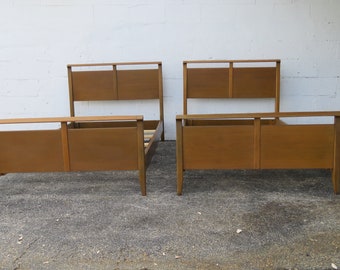 Drexel Mid Century Modern Twin Size Beds a Pair 3601 SHIPPING NOT INCLUDED Please ask for shipping quote