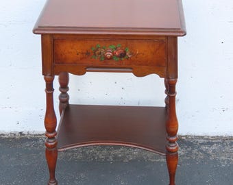 Berkey and Gay Early 1900s Tall Hand Painted Nightstand Side End Table 6679