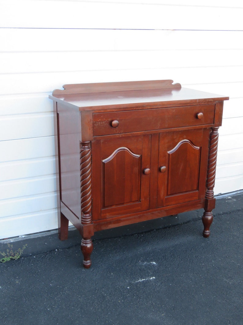 Early 1900s Solid Cherry Server Sideboard Buffet Console 8853 SHIPPING NOT INCLUDED Please ask for shipping quote