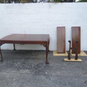 Early 1900s Carved Claw Feet Mahogany Large Dining Table with 2 Leaves 5911 SHIPPING NOT INCLUDED Please ask for shipping quote