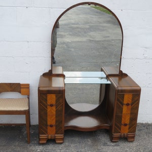 1920s Art Deco Vanity Makeup Table and Stool 5431 SHIPPING NOT INCLUDED Please ask for shipping quote