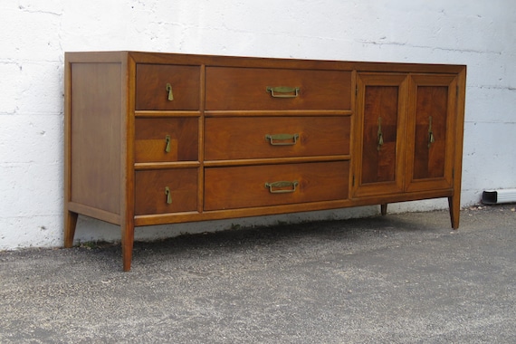 long and low dresser REFINISHED Mid Century Modern Teak & Chrome 9 Drawers, 6 f – Mid Century Modern Toronto Urban Billy drawers are as tough as nails but slide with grace Virginia Rustic Solid Wood Modern